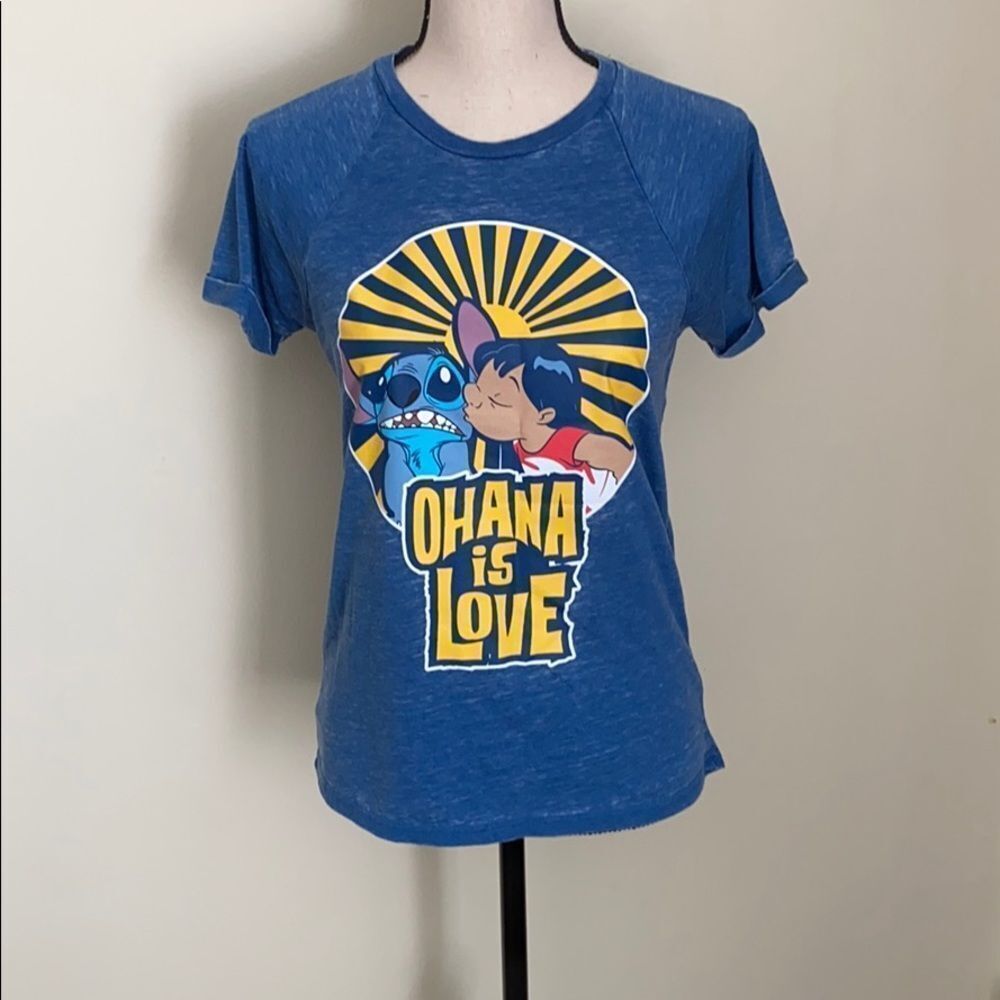 Disney Stitch Blue Short Sleeve Tee Size S